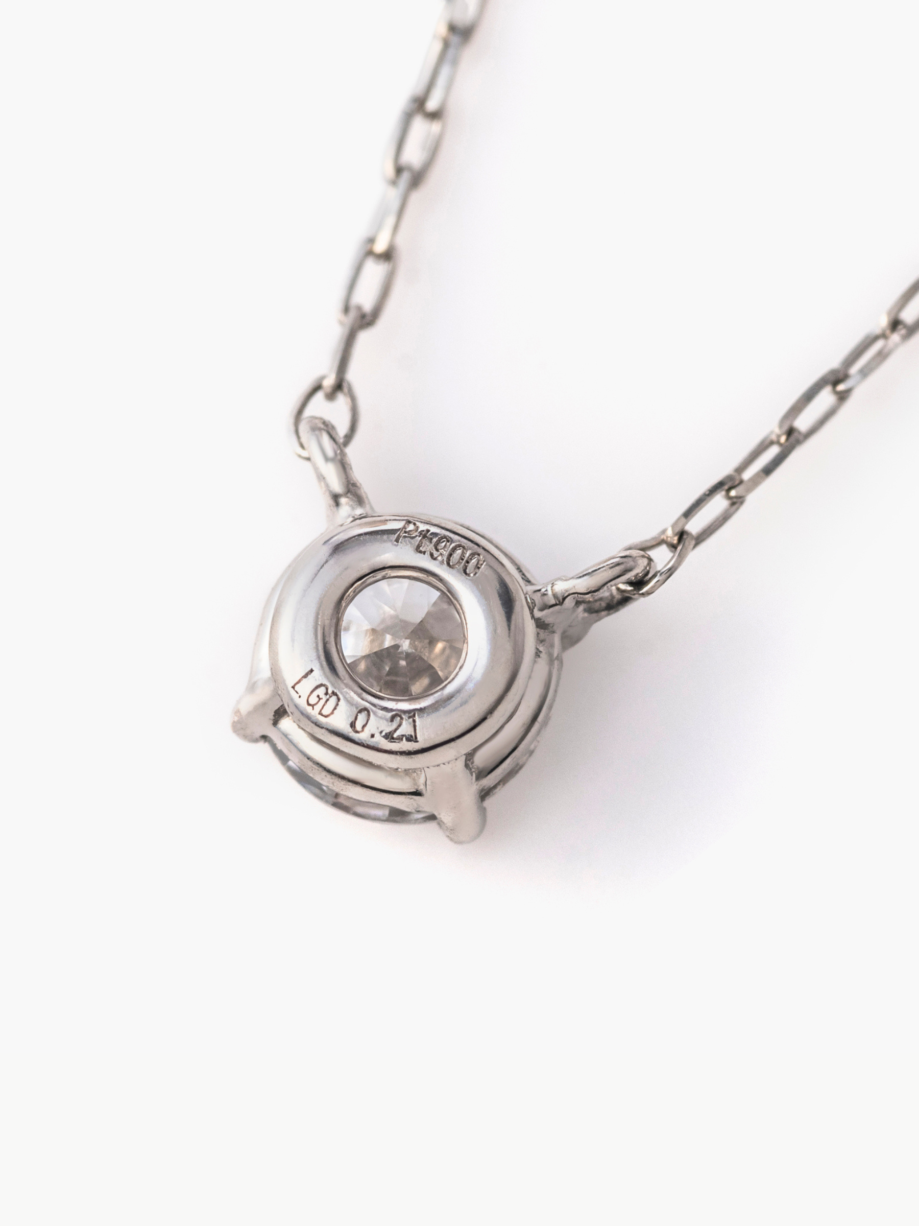 The necklace 0.2ct Pt背面画像(ラボグロウンダイヤモンドのネックレス)