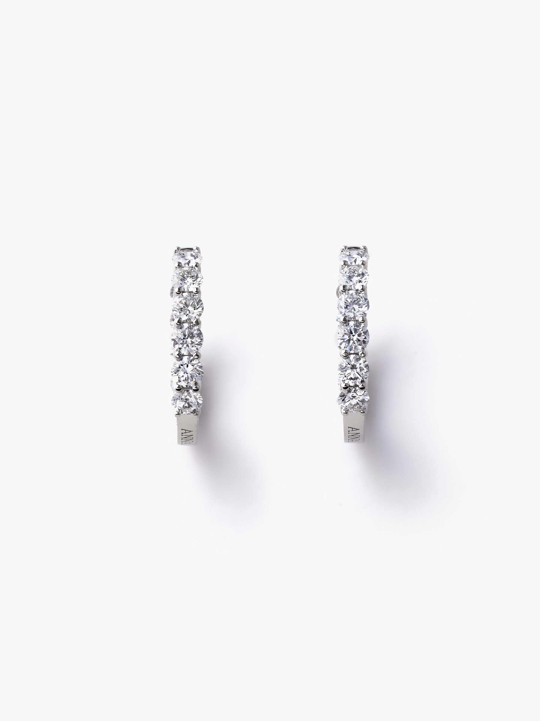 Hull eternity earrings 2ct Pt (pair) 正面画像(ラボグロウンダイヤモンドのフルエタニティリングイヤリング2ct)