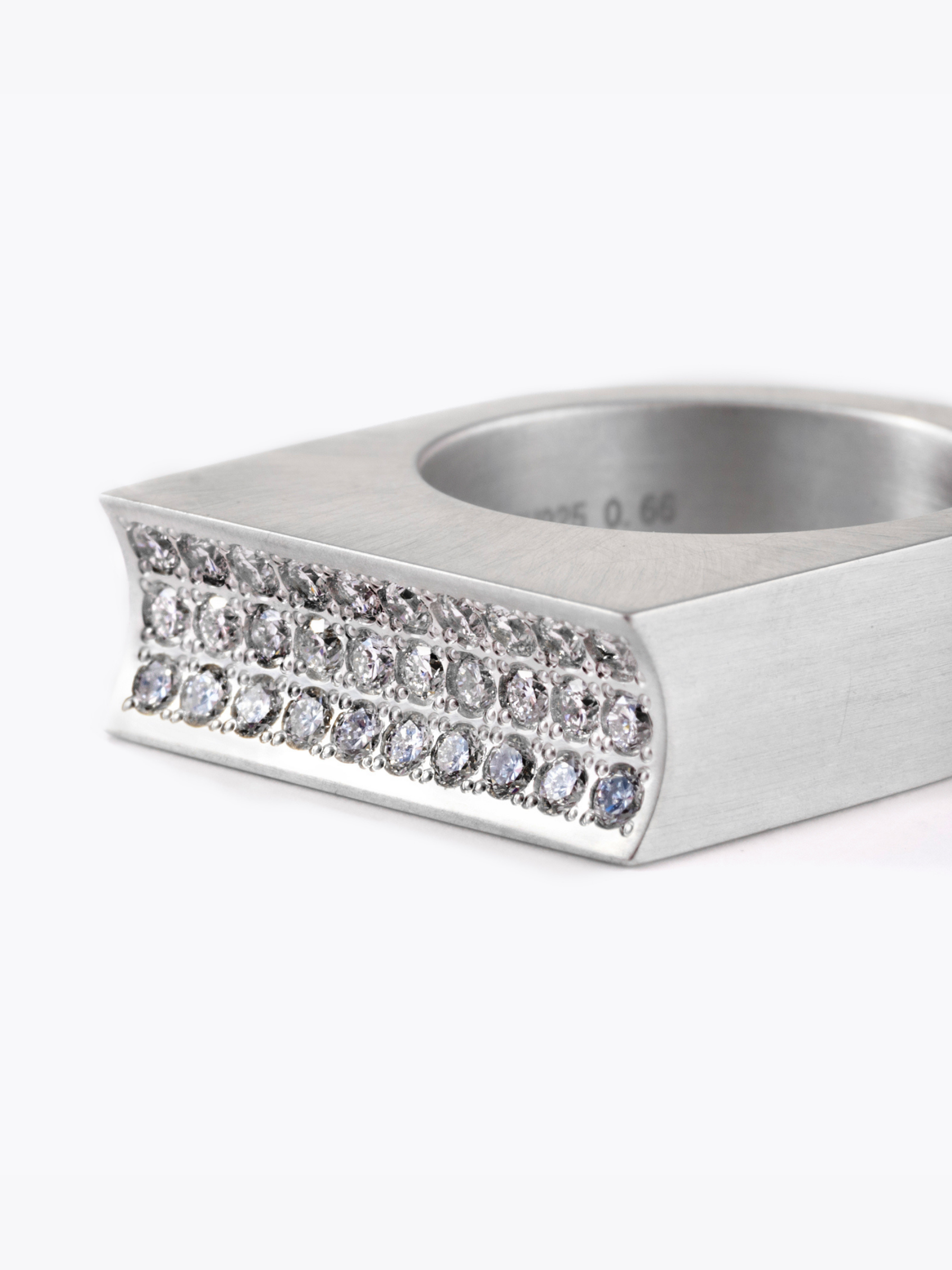 Reshine scratch ring 30 labgrowndiamondsの拡大画像(ラボグロウンダイヤモンドと都市鉱山由来のSV925リング)