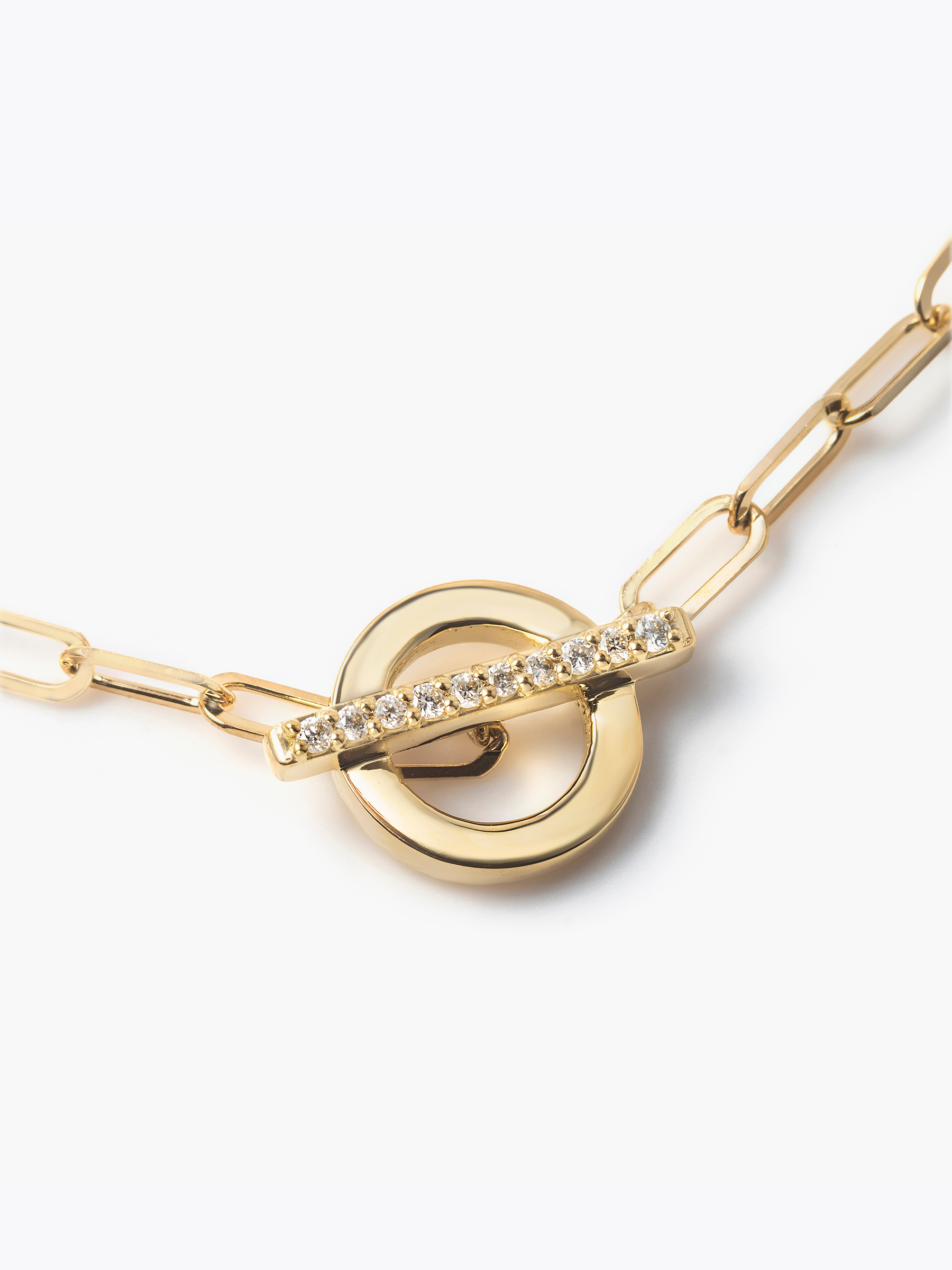 Mantel chain bracelet 18KYGの拡大画像(18KYGとラボグロウンダイヤモンドのブレスレット)