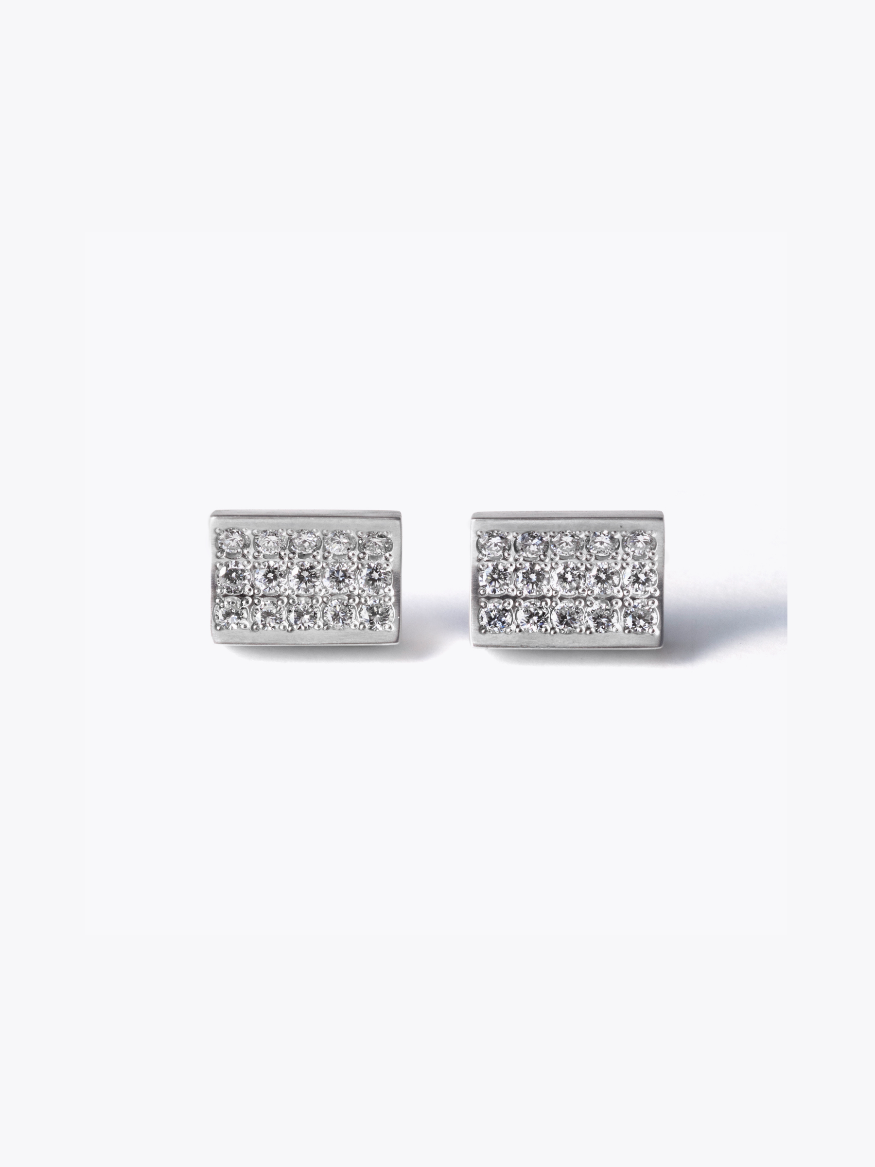 Reshine scratch earrings 30 labgrowndiamonds (Pair)の正面画像(ラボグロウンダイヤモンドと都市鉱山由来のSV925のイヤリング)