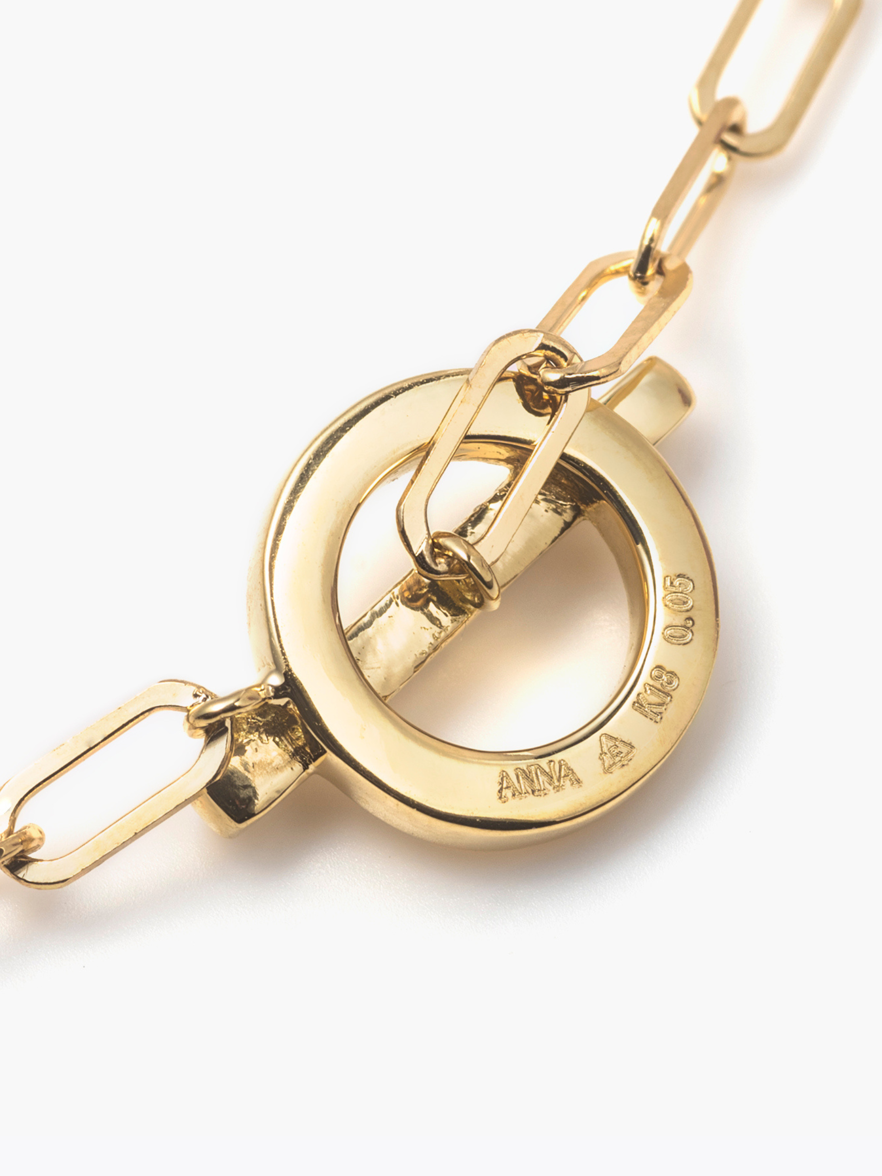 Mantel chain necklace 18KYGのセンター画像(18KYGとラボグロウンダイヤモンドのネックレス)