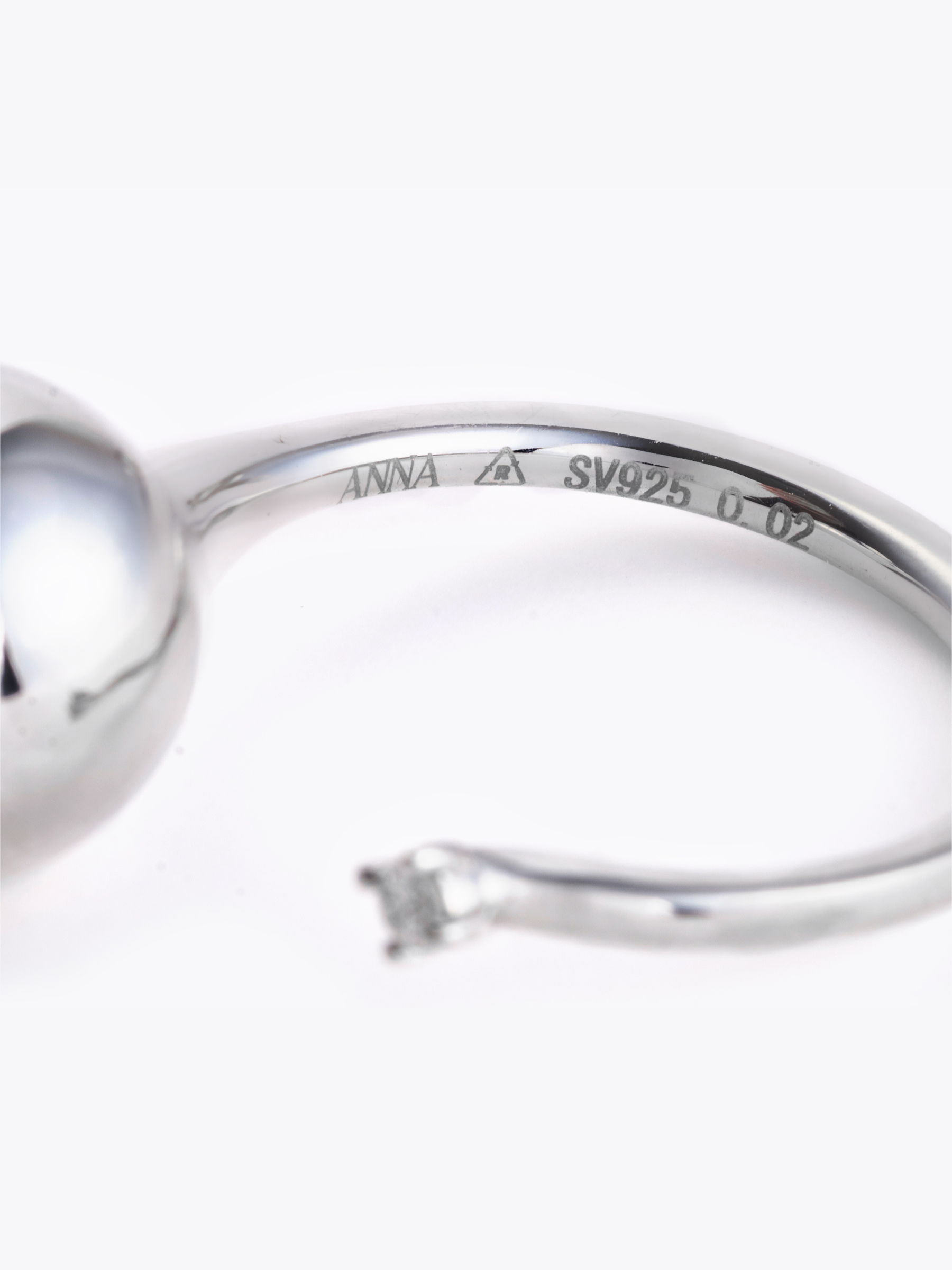 Reshine ball ring labgrowndiamond地金画像(都市鉱山由来の真円とラボグロウンダイヤモンドのリング)