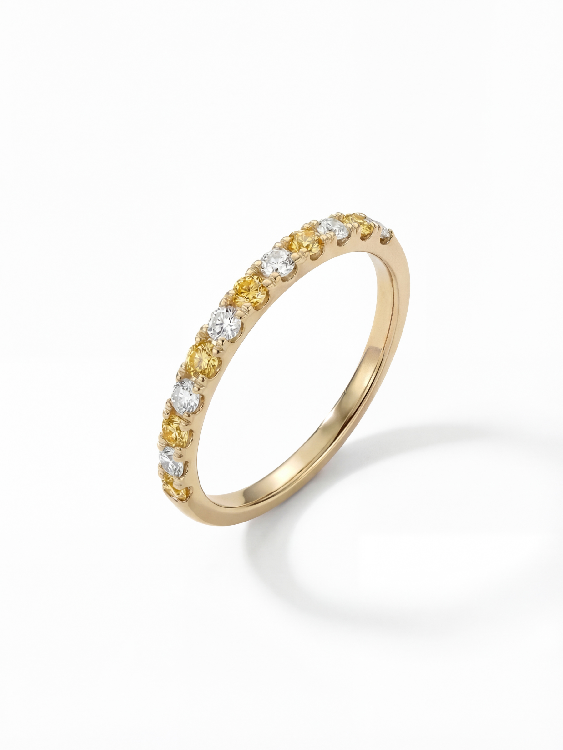 [Lumière] Half eternity ring 0.3ct 10KYG (Yellow & White Diamonds)