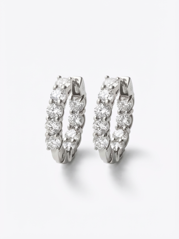 [Lumière] Full eternity earrings 1.2ct Pt (pair)