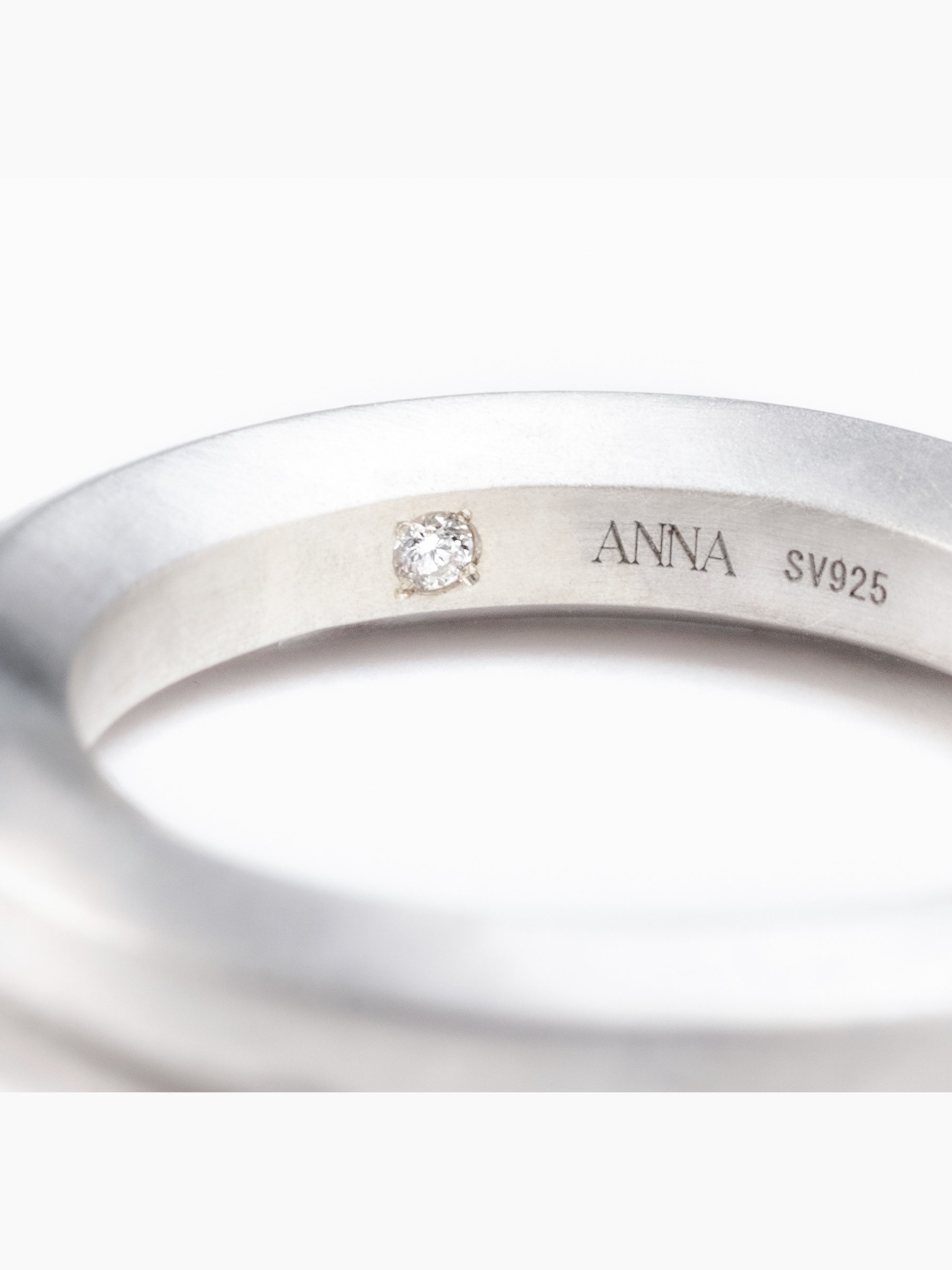 Rokka Plain Ring内側画像（ラボグロウンダイヤモンド、都市鉱山由来のSV925）