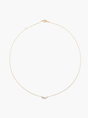 [Lumière] Fluid diamond necklace 0.13ct 18K