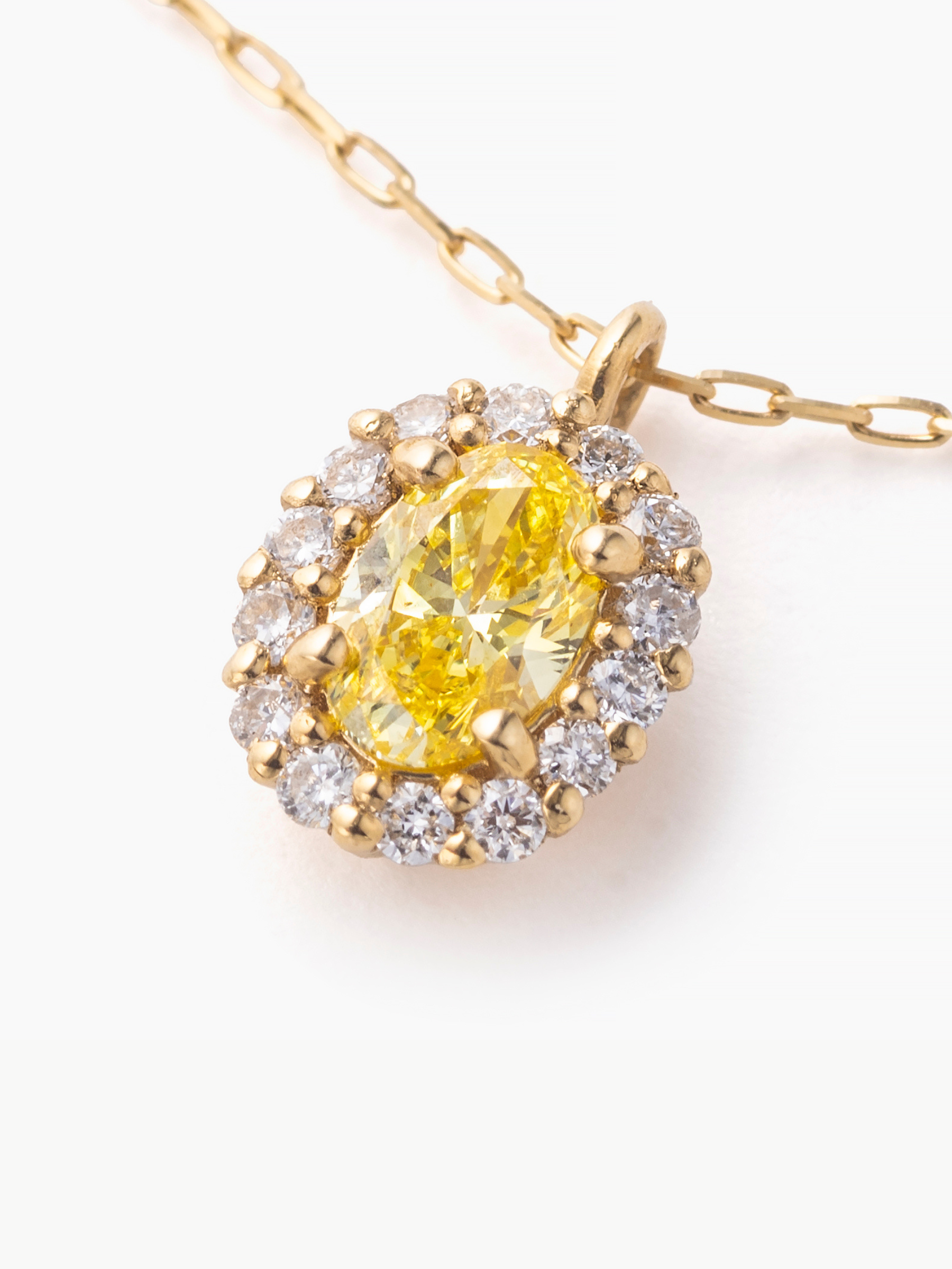 【期間限定 ~4/13】[dignité] Yellow Petit Halo necklace with Oval