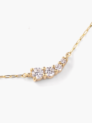 [Lumière] Fluid diamond necklace 0.13ct 18K