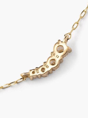 [Lumière] Fluid diamond necklace 0.13ct 18K