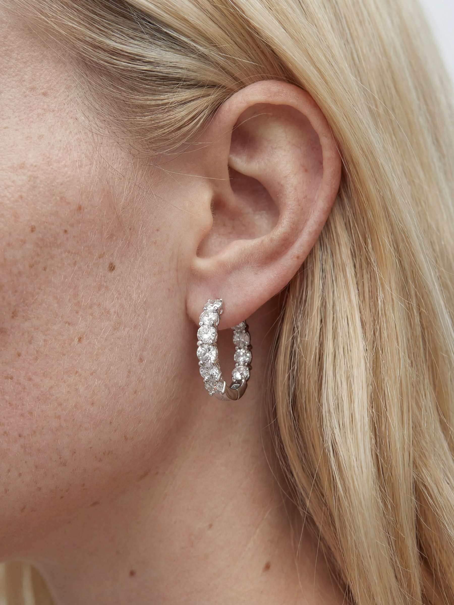 [Lumière] Full eternity earrings 2ct Pt (pair)