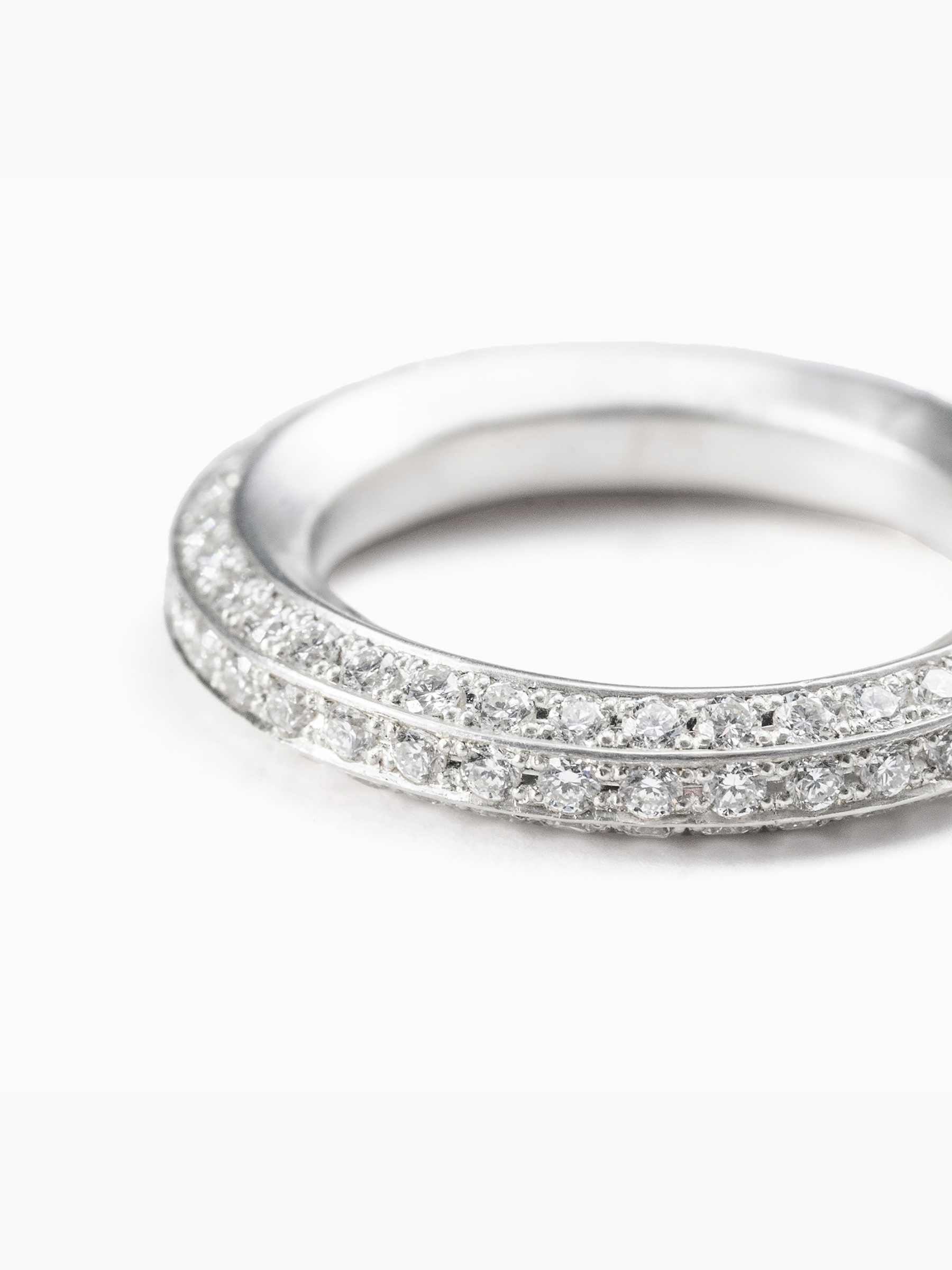 Rokka 3 Row Diamond Ring拡大画像（ラボグロウンダイヤモンド、都市鉱山由来のSV925のリング）