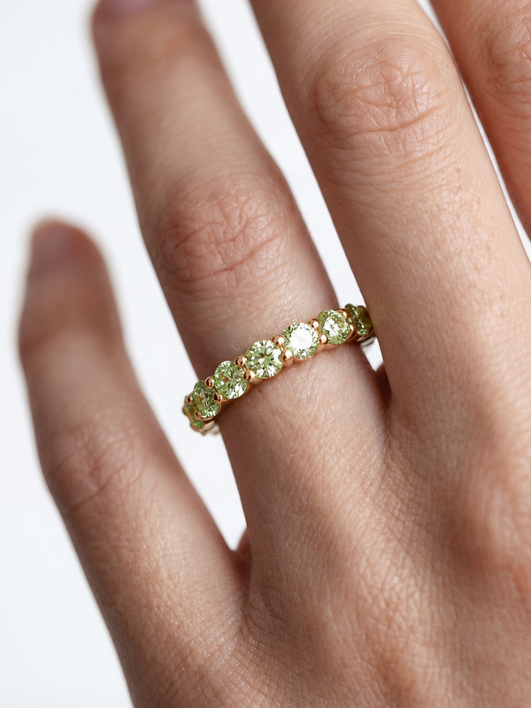[Lumière] Half eternity ring 1ct (Green)