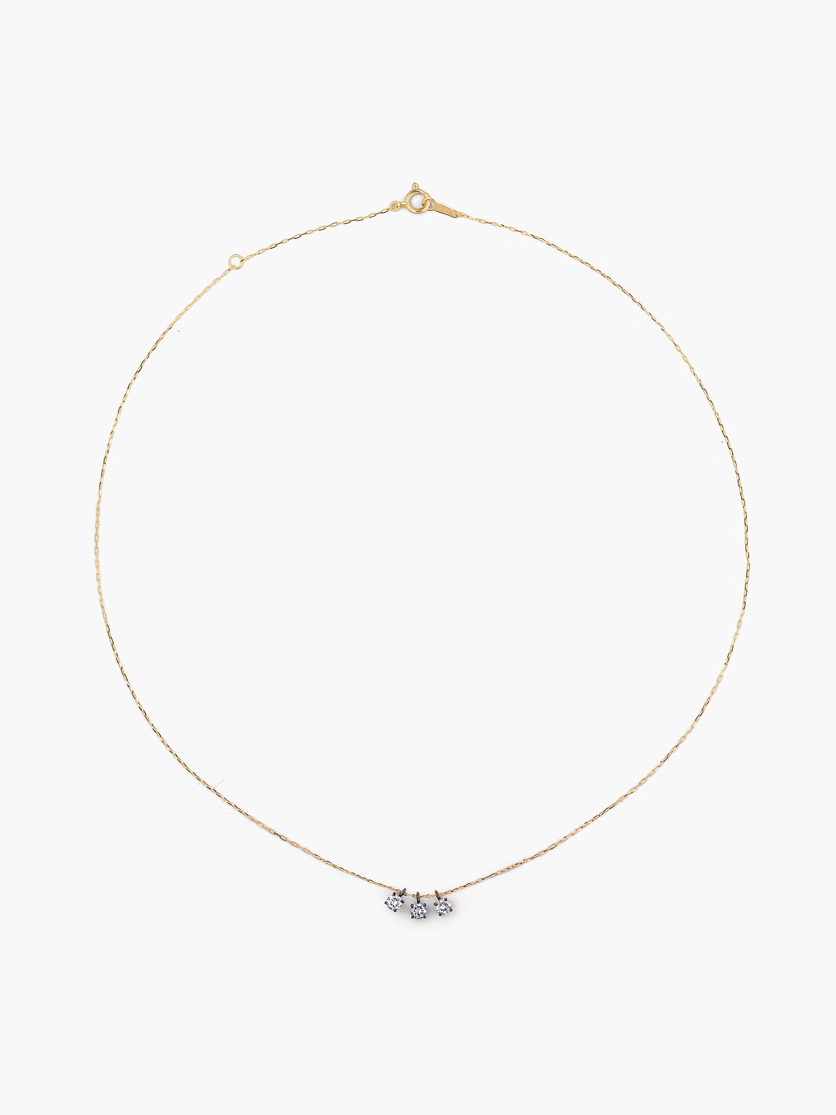 [Lumière] Three Drops Necklace 0.3ct Black