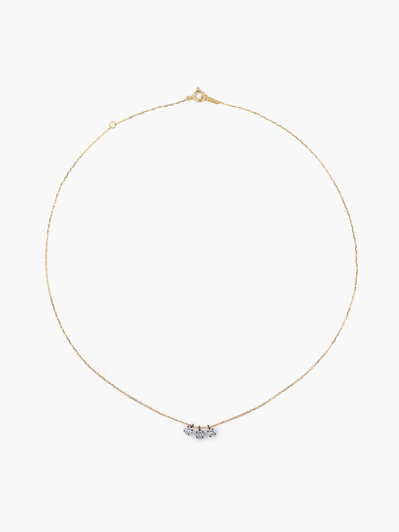 [Lumière] Three Drops Necklace 0.3ct Black