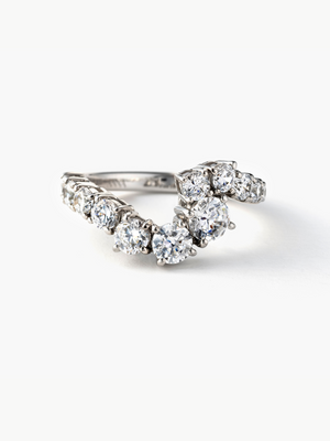 Fluid diamond ring 0.5ct正面画像（ラボグロウンダイヤモンドのブライダルリング）