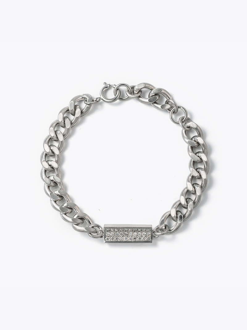 Reshine scratch bracelet 30 labgrowndiamondsの全体画像（ラボグロウンダイヤモンドと都市鉱山由来のSV925のブレスレット）