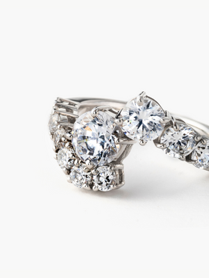 Fluid diamond ring 1ct拡大画像（ラボグロウンダイヤモンドのブライダルリング）