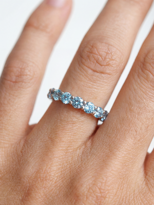 [Lumière] Half eternity ring 1ct (Blue)