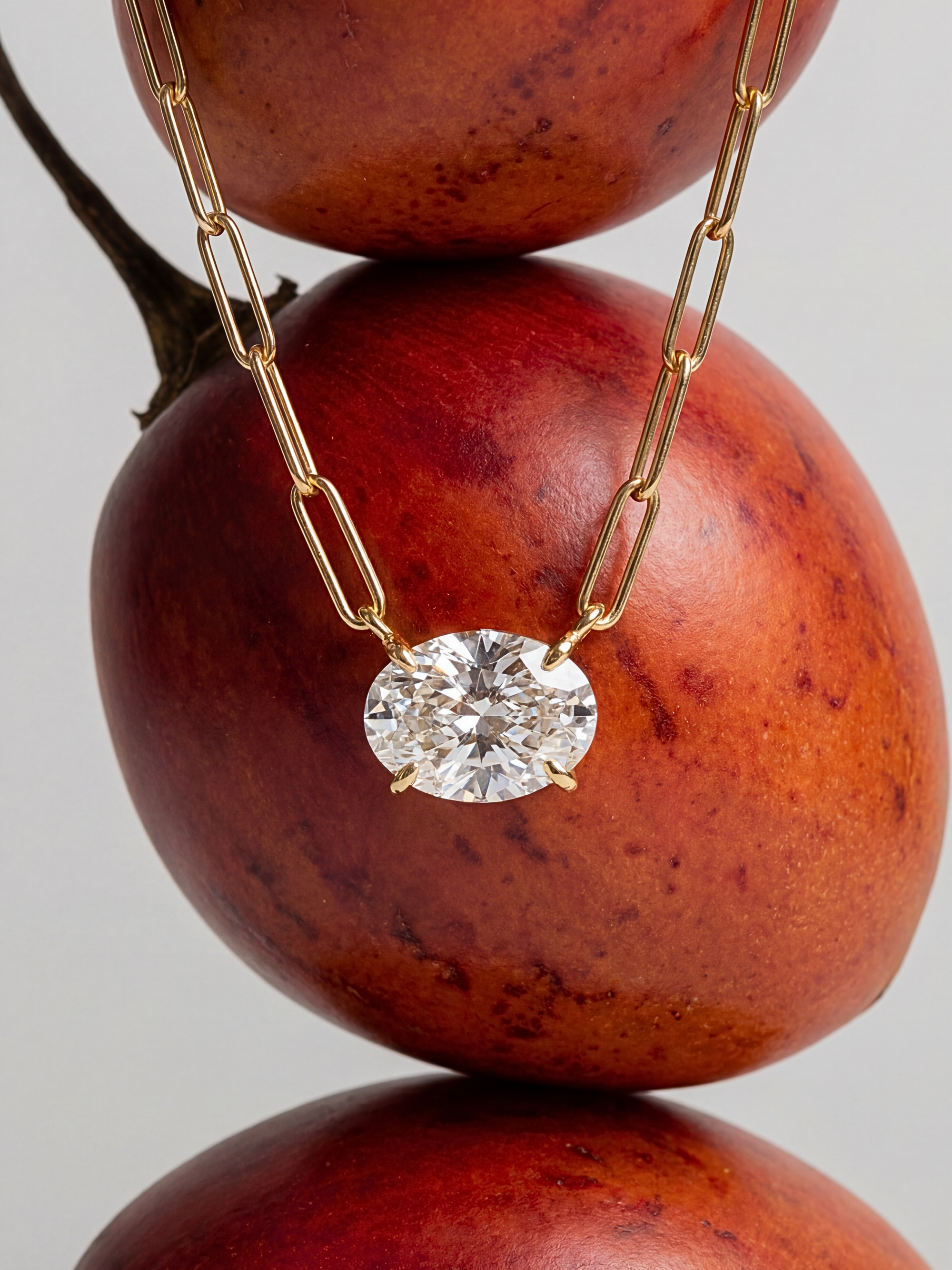 [Lumière] Bold Necklace 1ct oval 18KYG