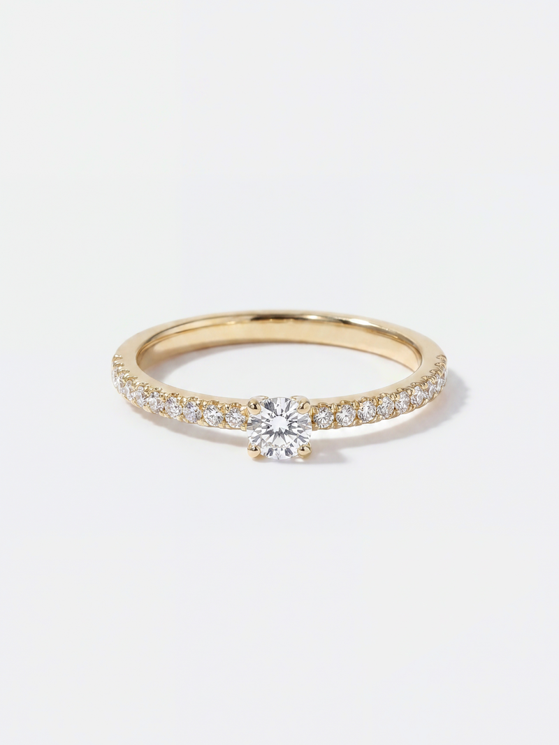 [Lumière] Half eternity solitaire ring 0.23ct 10K