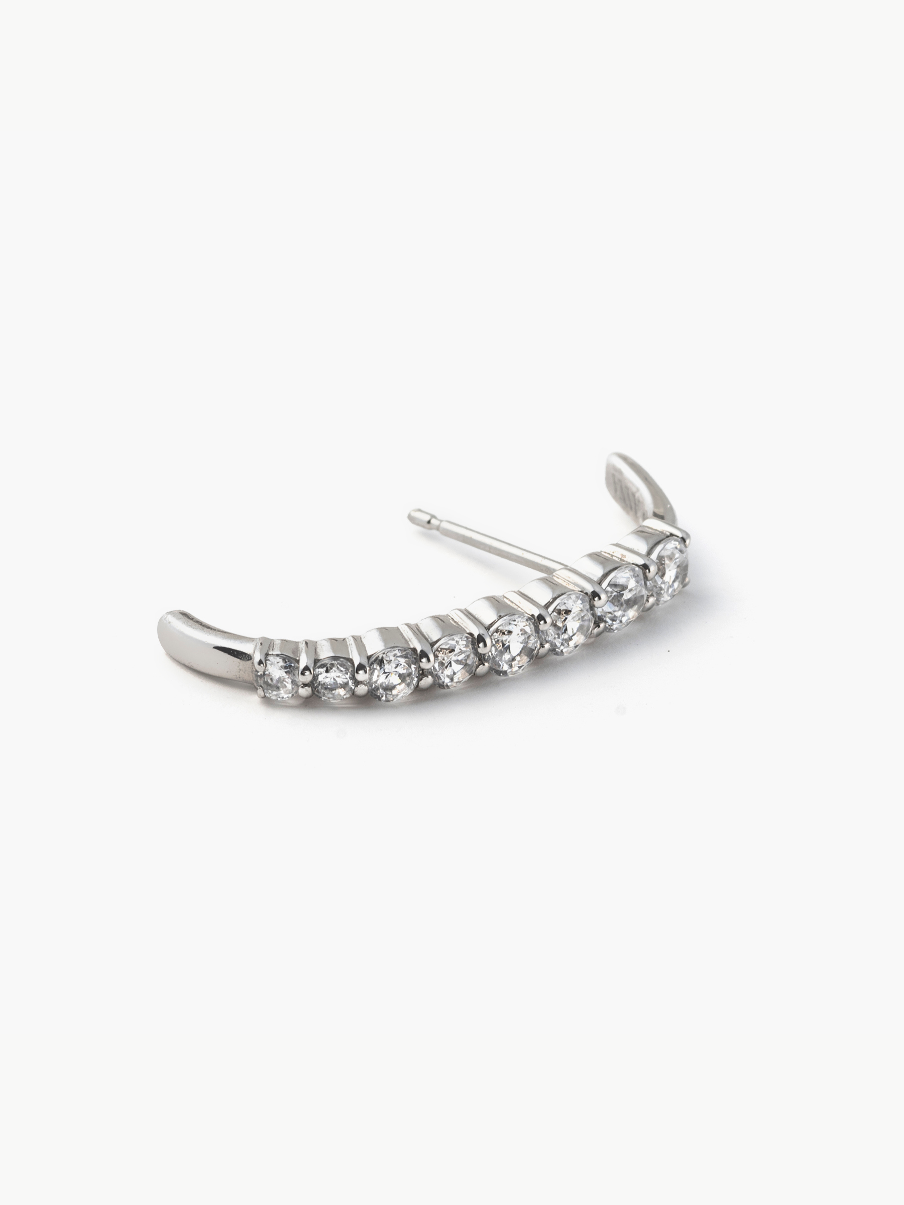 [Fluidity of Love]  Fluid diamond straight earring (single)