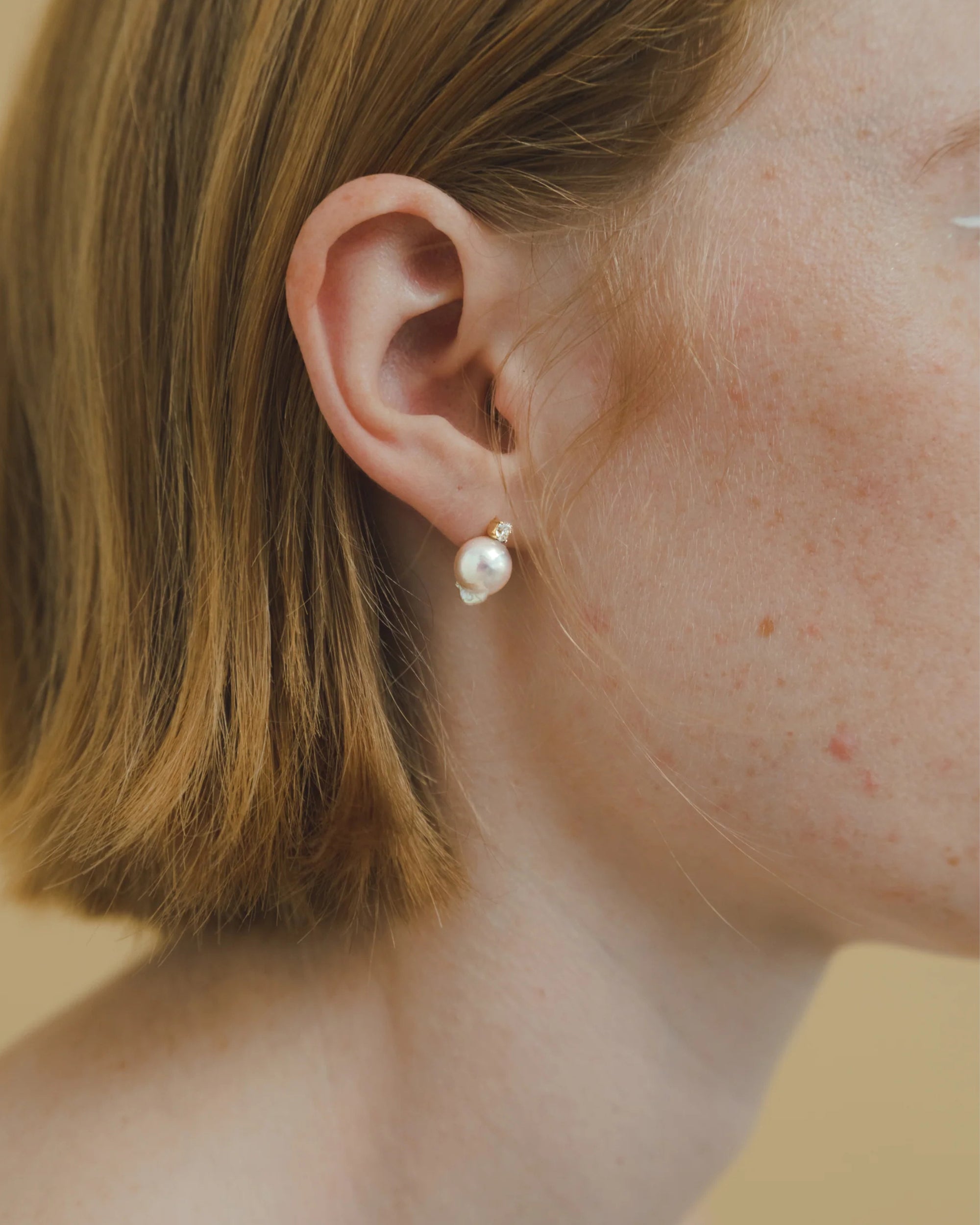 Quick Delivery [Unique Akoya Pearl] Akoya pearl point earrings (pair)