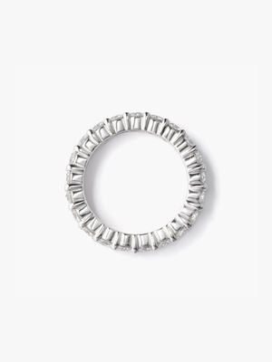 Full eternity pinkie ring XXct Pt　上から画像（ラボグロウンダイヤモンド、プラチナ）