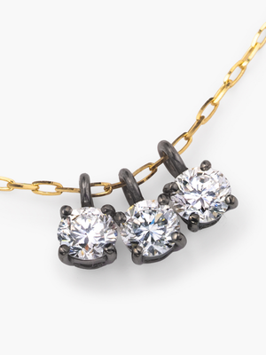[Lumière] Three Drops Necklace 0.3ct Black