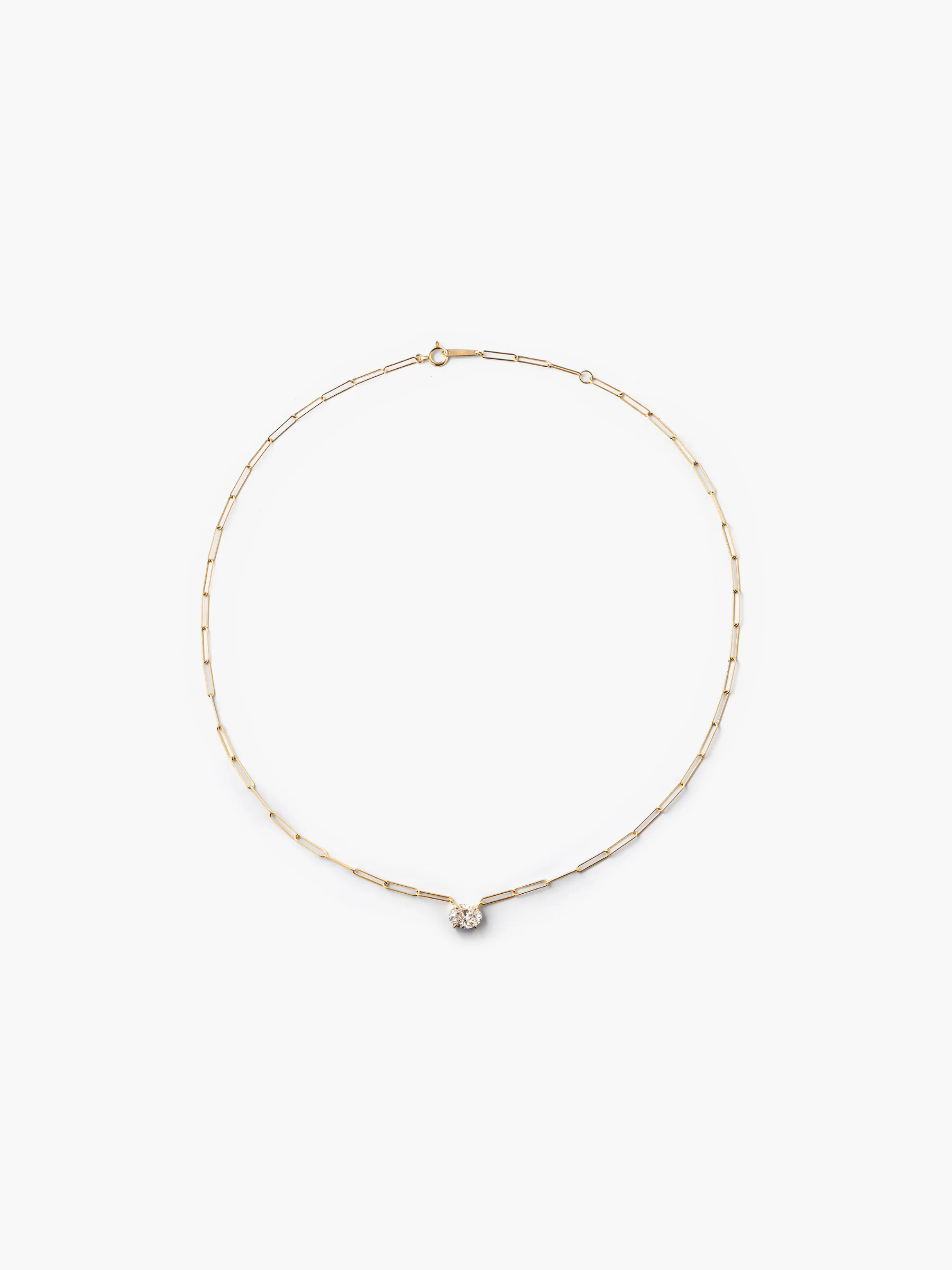 [Lumière] Bold Necklace 1ct oval 18KYG