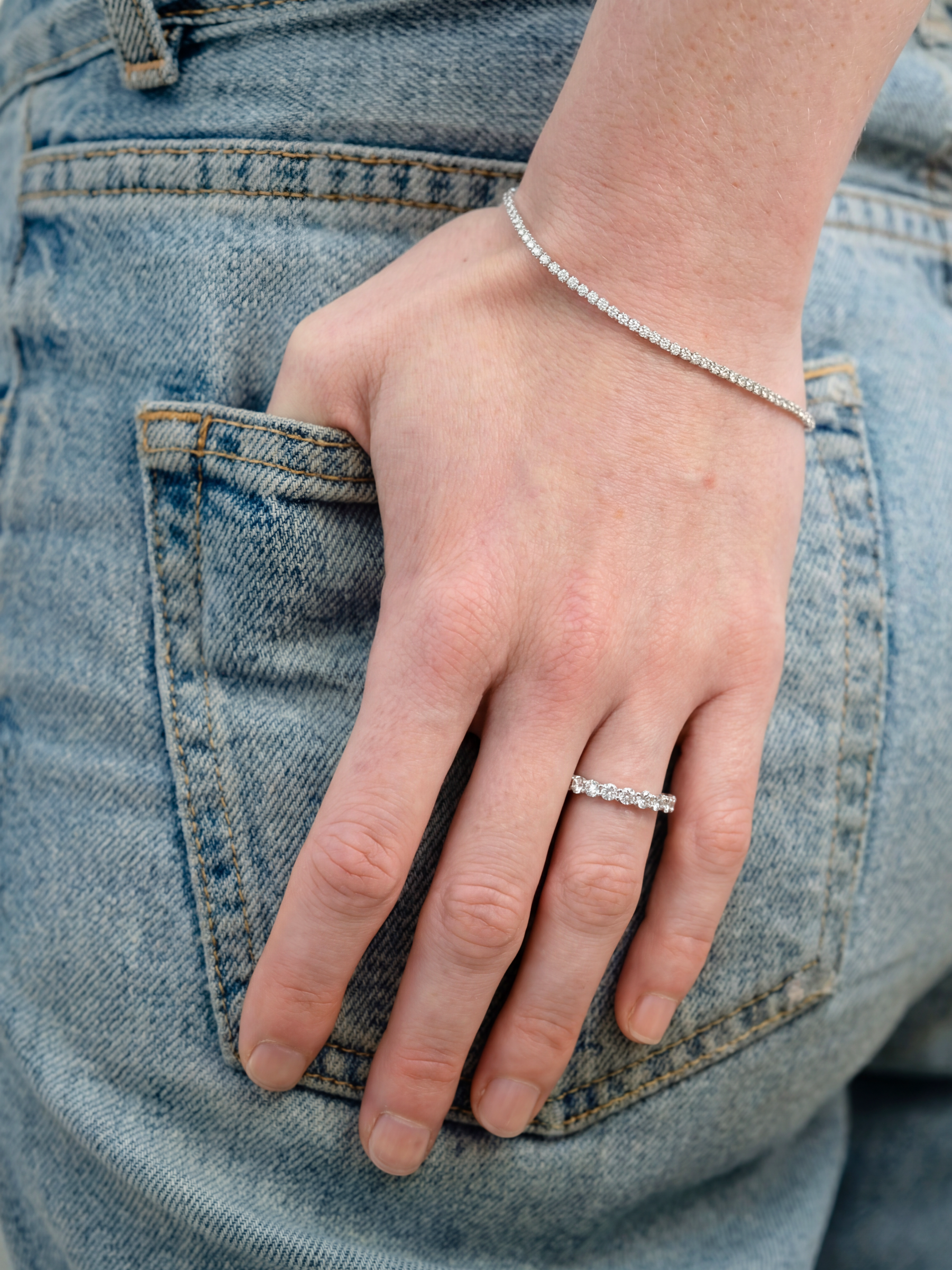 [Lumière] Half eternity ring 1ct Pt