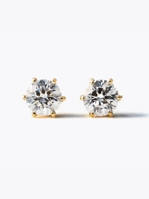 [Lumière] The earrings 0.3ct×2 (total 0.6ct) 18KYG Quick Delivery