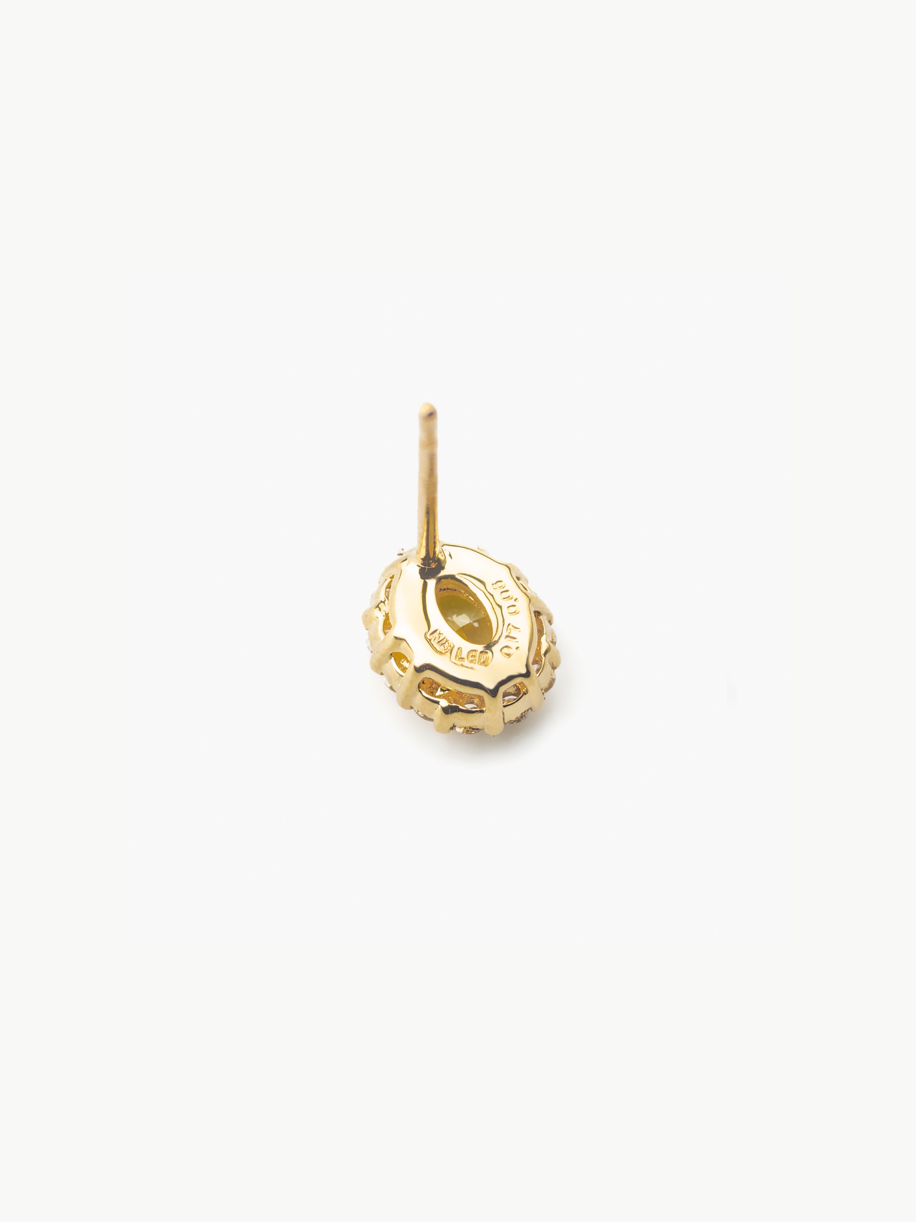 Petit Yellow Lab-Grown Diamond Halo Earrings (pair)の背面画像（イエローラボグロウンダイヤモンドのイヤリング）