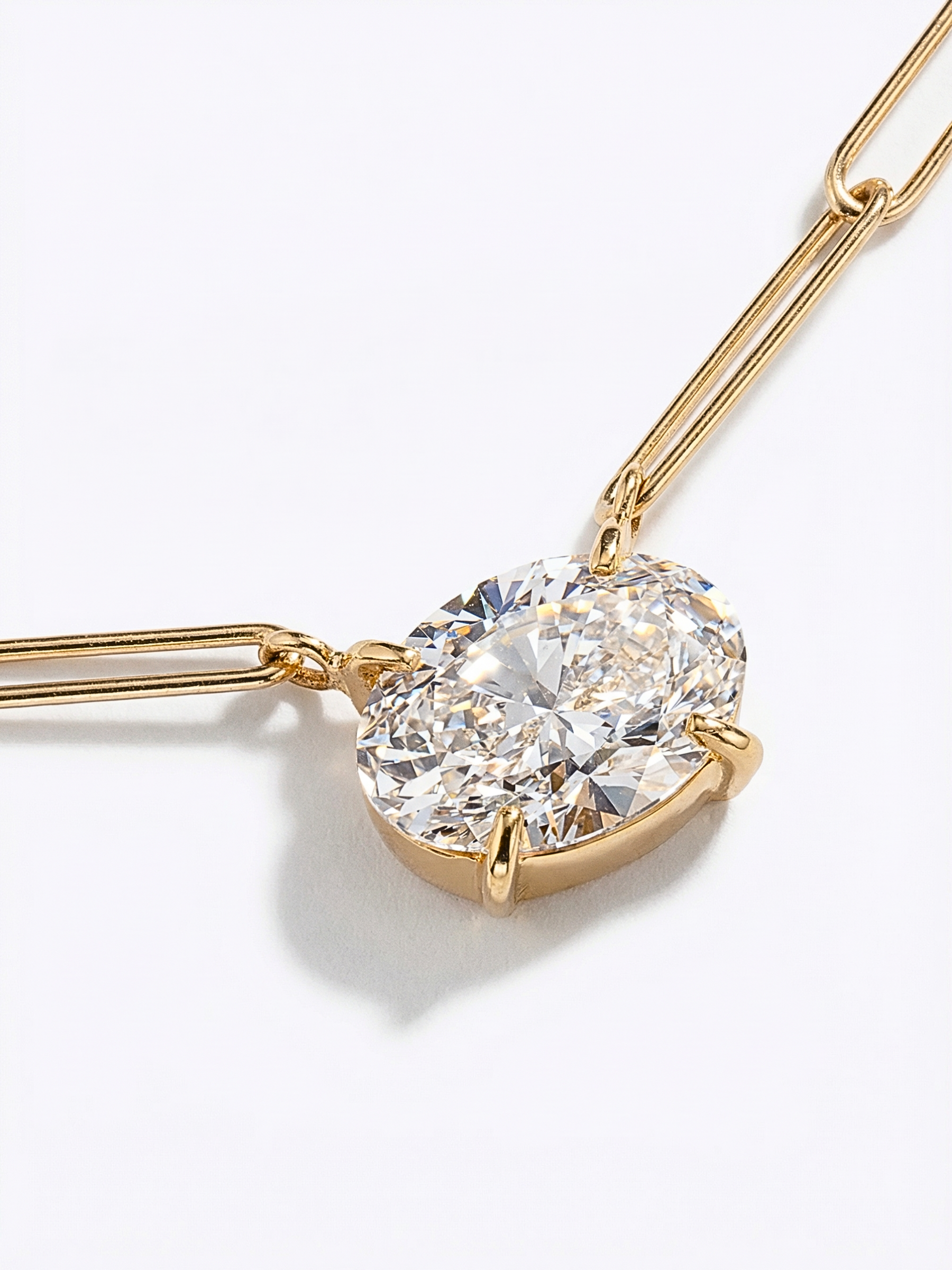 [Lumière] Bold Necklace 1ct oval 18KYG