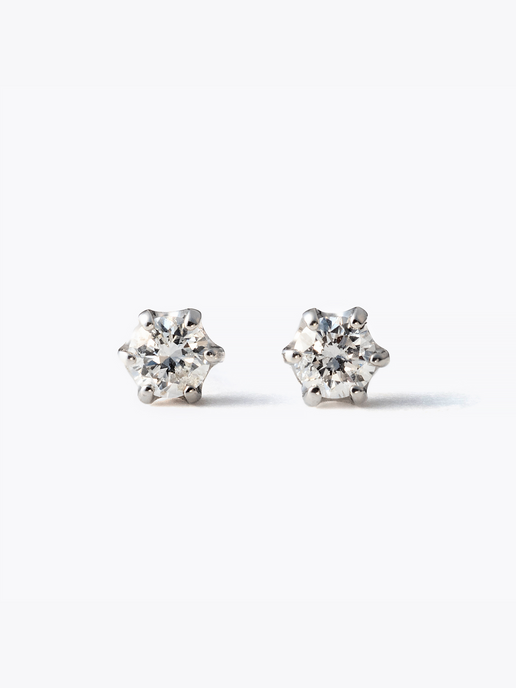 [Lumière] The earrings 0.1ct×2 18KWG (total 0.2ct) Quick Delivery
