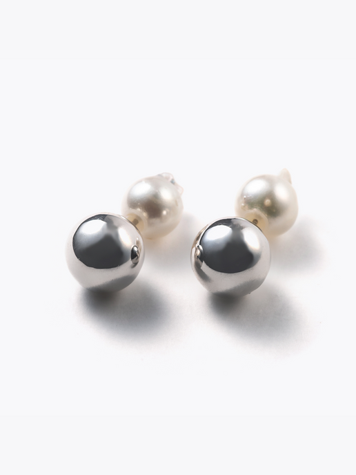 [City]  Reshine ball earrings with Akoya (pair)