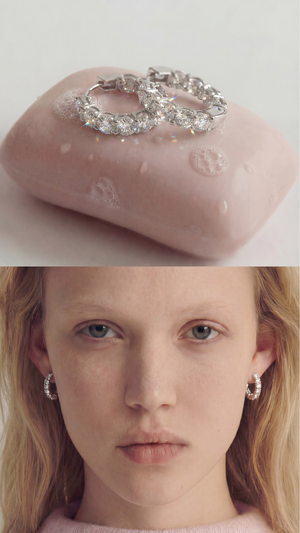 [Lumière] Full eternity earrings 1.2ct Pt (pair)