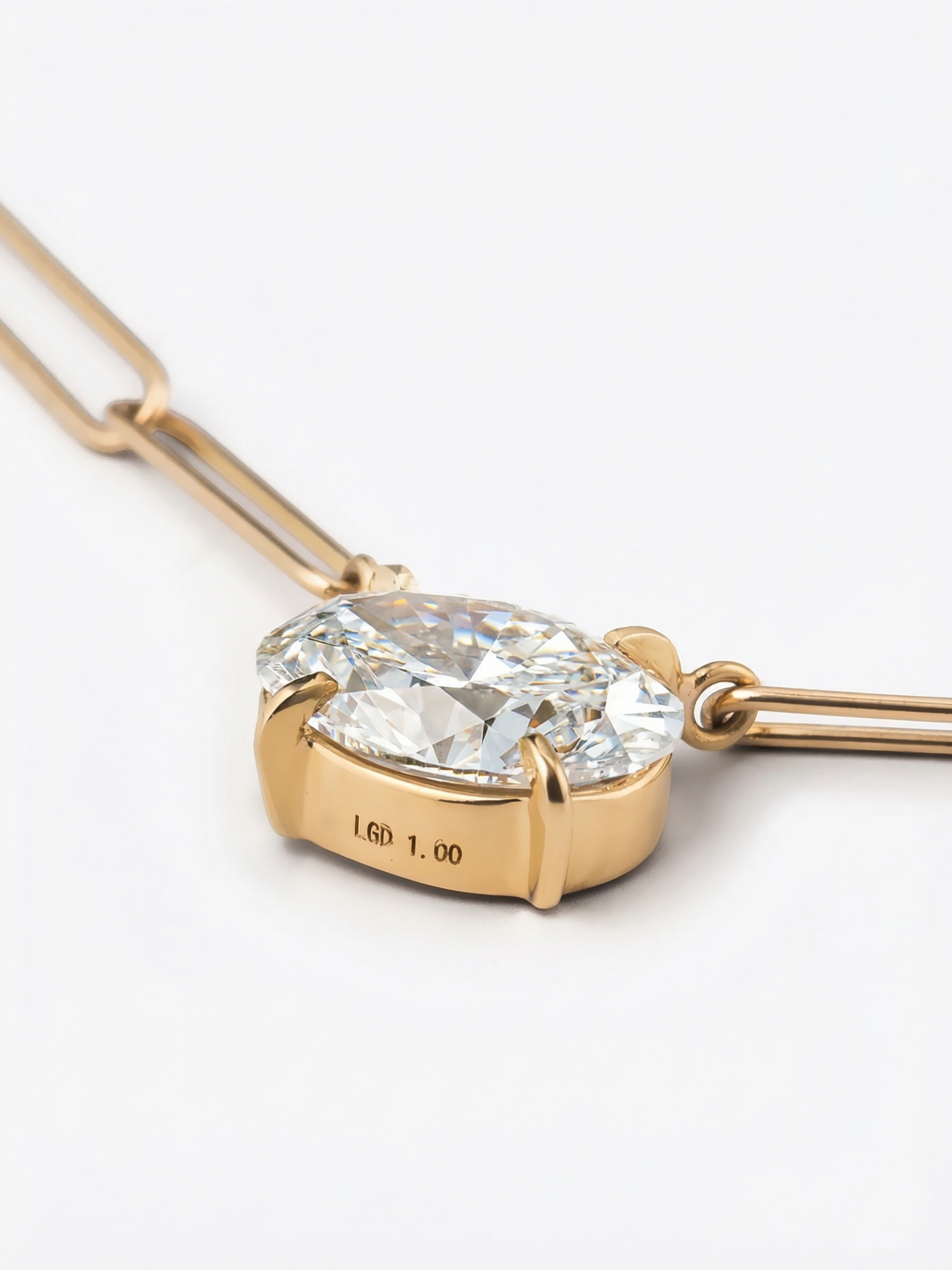 [Lumière] Bold Necklace 1ct oval 18KYG