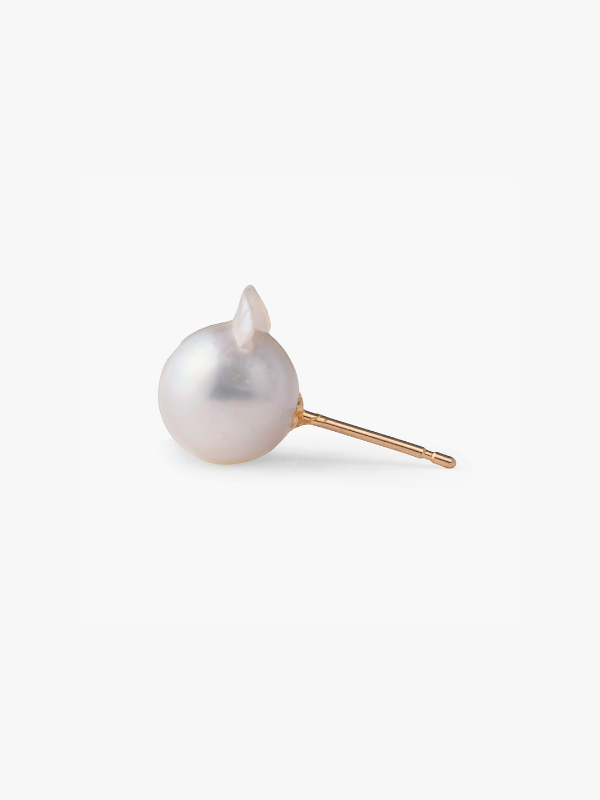 Akoya pearl stud earrings (pair) White側面画像