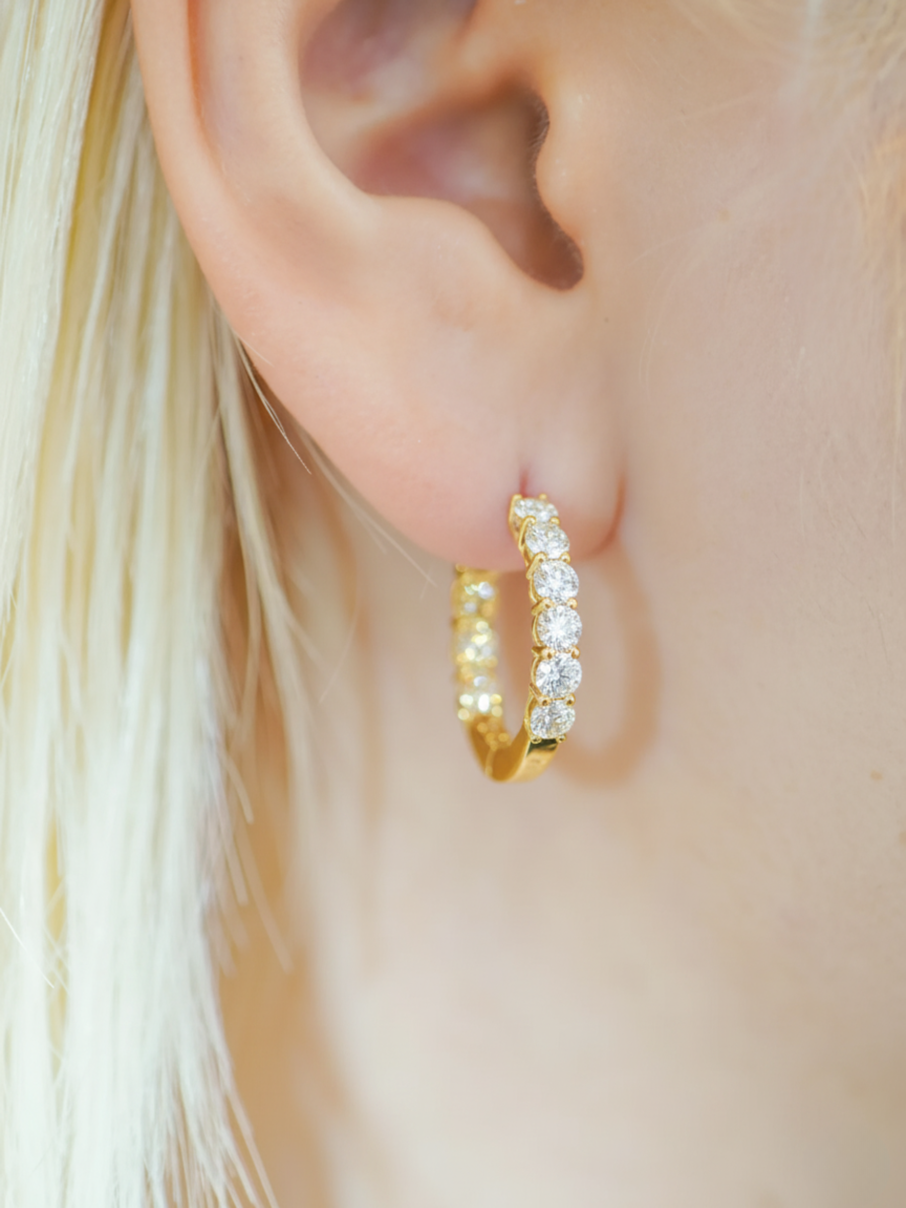 [Lumière] Full eternity earrings 2ct 18KYG (pair)