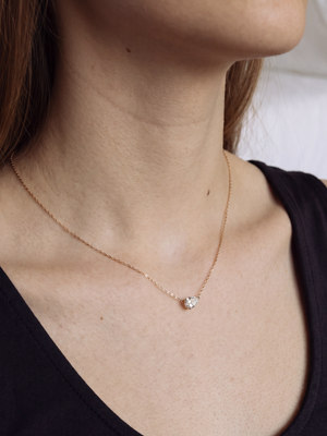 [Lumière] Pear Shape Necklace 0.3ct 18K