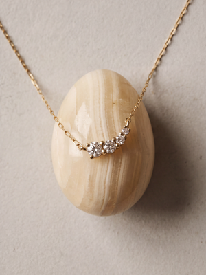 [Lumière] Fluid diamond necklace 0.13ct 18K