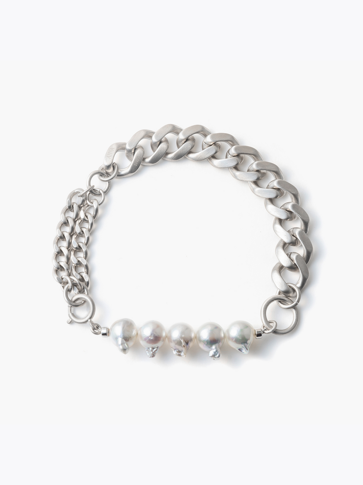 Akoya pearl bracelet全体画像（アコヤ真珠とSV925のブレスレット）
