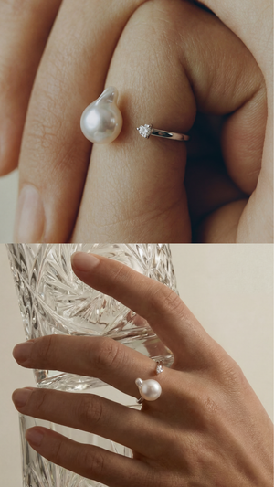 Quick Delivery [Unique Akoya Pearl] Akoya pearl ring 10KWG