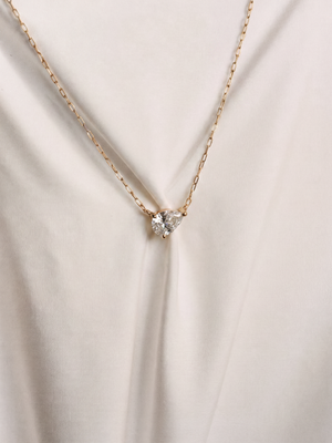 [Lumière] Pear Shape Necklace 0.3ct 18K