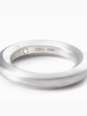 Rokka Plain Ringアップ画像（ラボグロウンダイヤモンド、都市鉱山由来のSV925）
