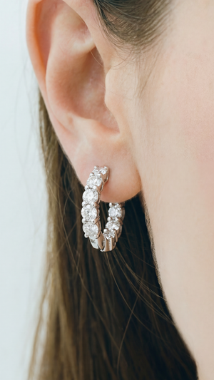 [Lumière] Full eternity earrings 1.2ct Pt (pair)