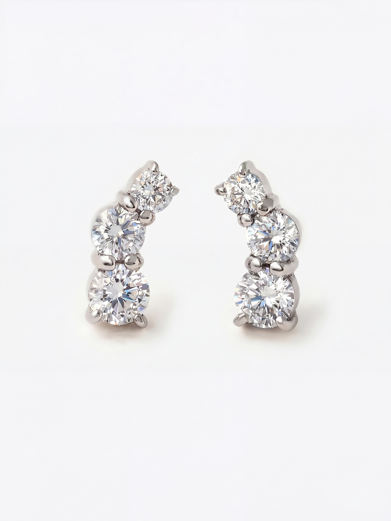 [Fluidity of Love]  Fluid diamond earrings (pair)