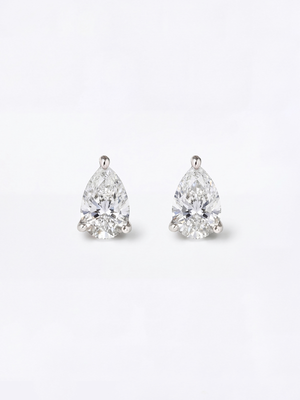 [Lumière] Pear Shape Earrings 0.5ct×2 (Total 1ct) (Pair)
