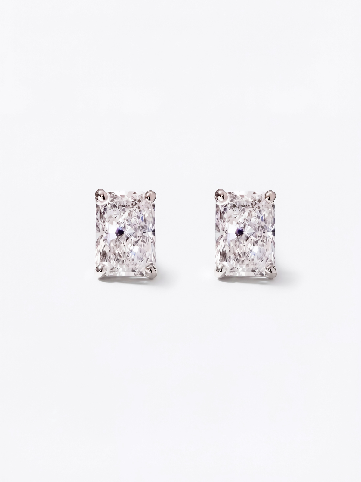 Radiant Shape Earrings 0.5ct×2 (Total 1ct) (Pair)
